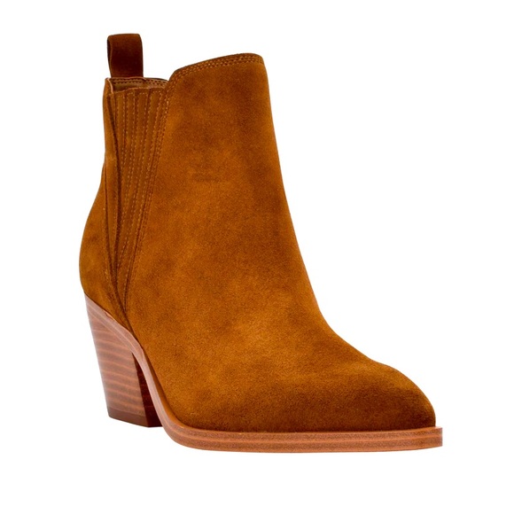 ⭐️ Marc Fisher LTD | Tan Suede “Teona” Pointy Toe Chelsea Bootie | 8.5 - Picture 1 of 8